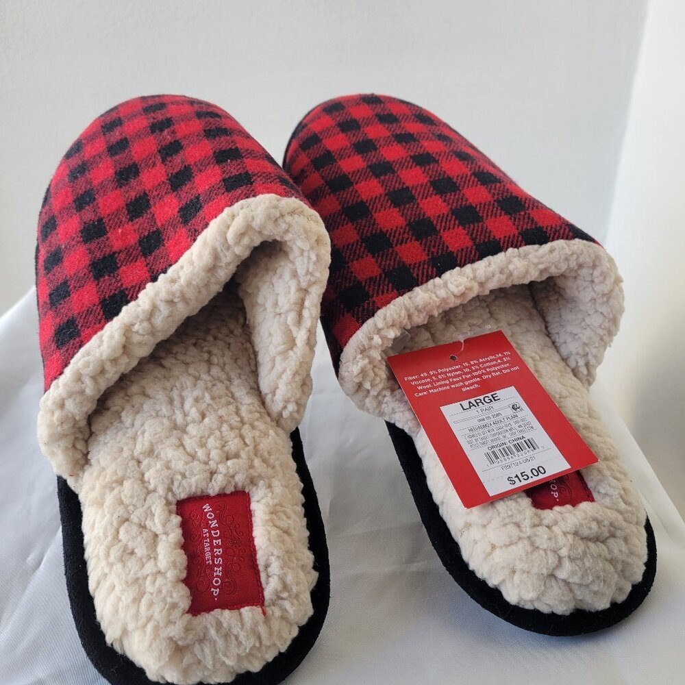 Target Wondershop Red Checkboard Woman’s Adult Slipper (1 Pair - Size Large)
